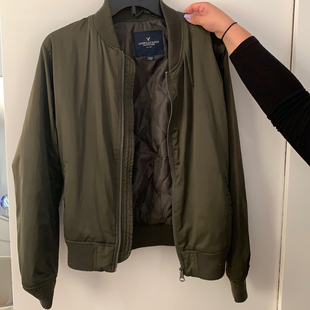 army green bomber jacket